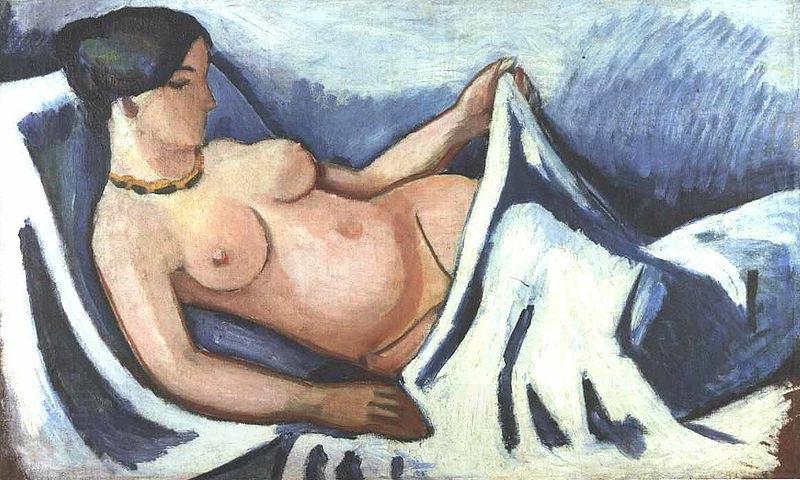 August Macke Reclining female nude China oil painting art
